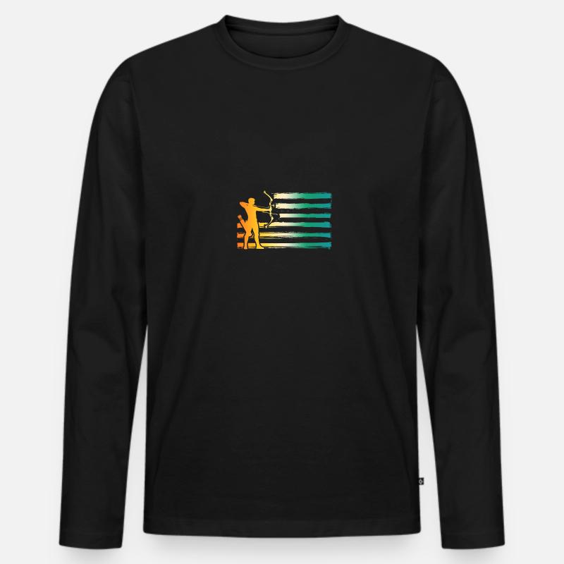 Bogenschütze Bogenschießen - Männer Premium Bio Langarmshirt - Schwarz