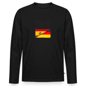 Spanier Deutschland Spanien - Männer Premium Bio Langarmshirt - Schwarz - Vorne - Nico (187cm)
