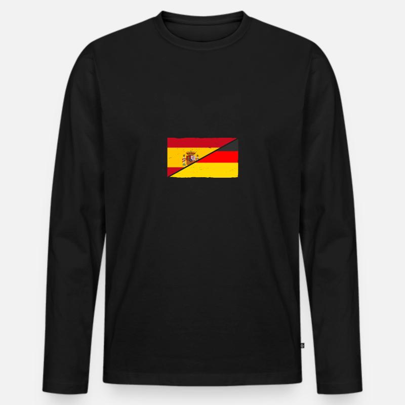 Spanier Deutschland Spanien - Männer Premium Bio Langarmshirt - Schwarz