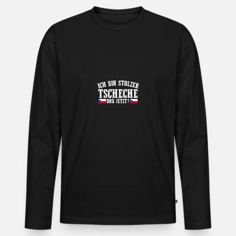 Tschechen Tschechisch Tschechien - Männer Premium Bio Langarmshirt - Schwarz