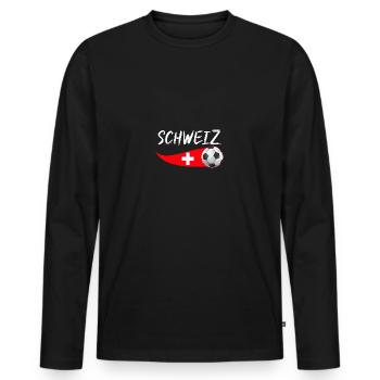 Swiss Switzerland - Men's Premium Organic Long Sleeve Shirt - black - Front - Nico (187cm)