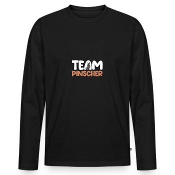 Hund Pinscher - Männer Premium Bio Langarmshirt - Schwarz - Vorne - Nico (187cm)
