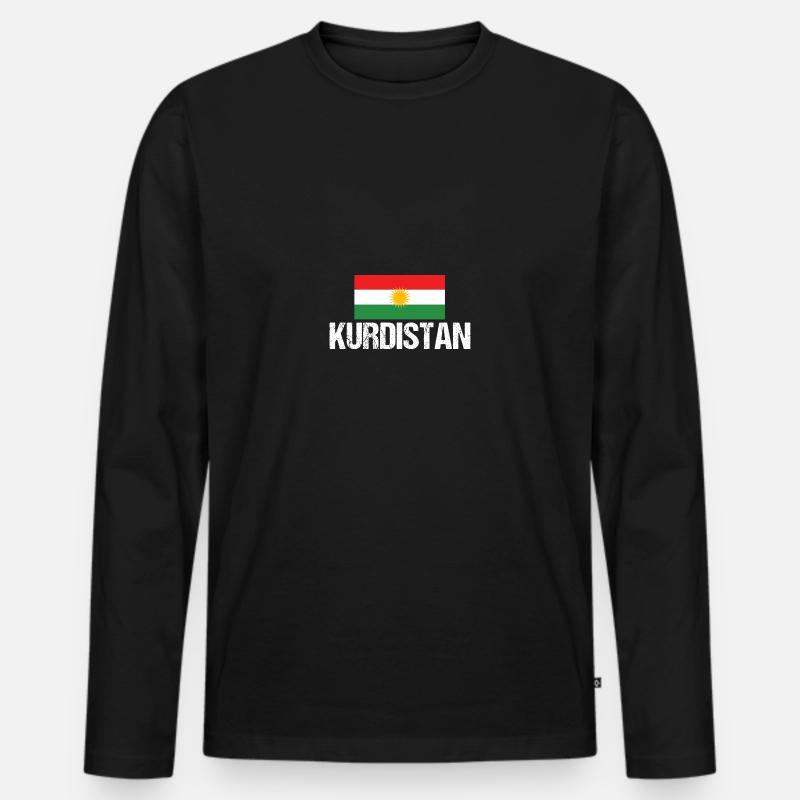 Kurden Kurdistan - Männer Premium Bio Langarmshirt - Schwarz