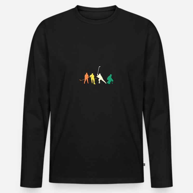 Eishockeyspieler Evolution Eishockey - Männer Premium Bio Langarmshirt - Schwarz