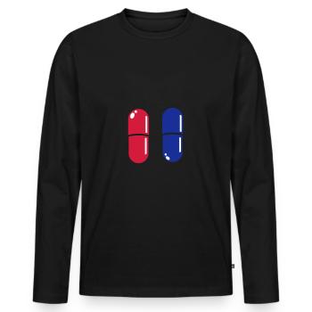 Welcome to the real world - T-shirt manches longues Premium bio Homme - noir - Devant - Nico (187cm)