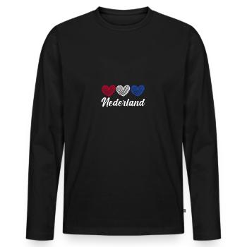 Pays-Bas Pays-Bas - T-shirt manches longues Premium bio Homme - noir - Devant - Nico (187cm)