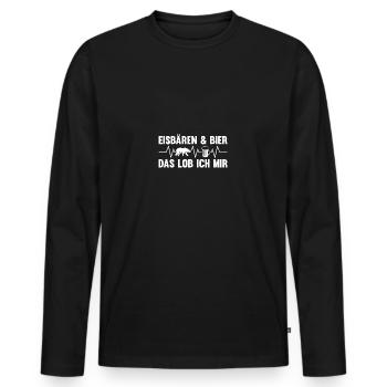 Eisbär Eisbären - Männer Premium Bio Langarmshirt - Schwarz - Vorne - Nico (187cm)