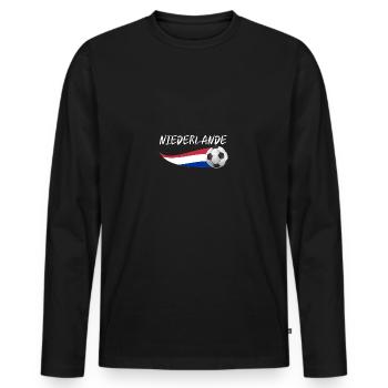 Pays-Bas Pays-Bas - T-shirt manches longues Premium bio Homme - noir - Devant - Nico (187cm)
