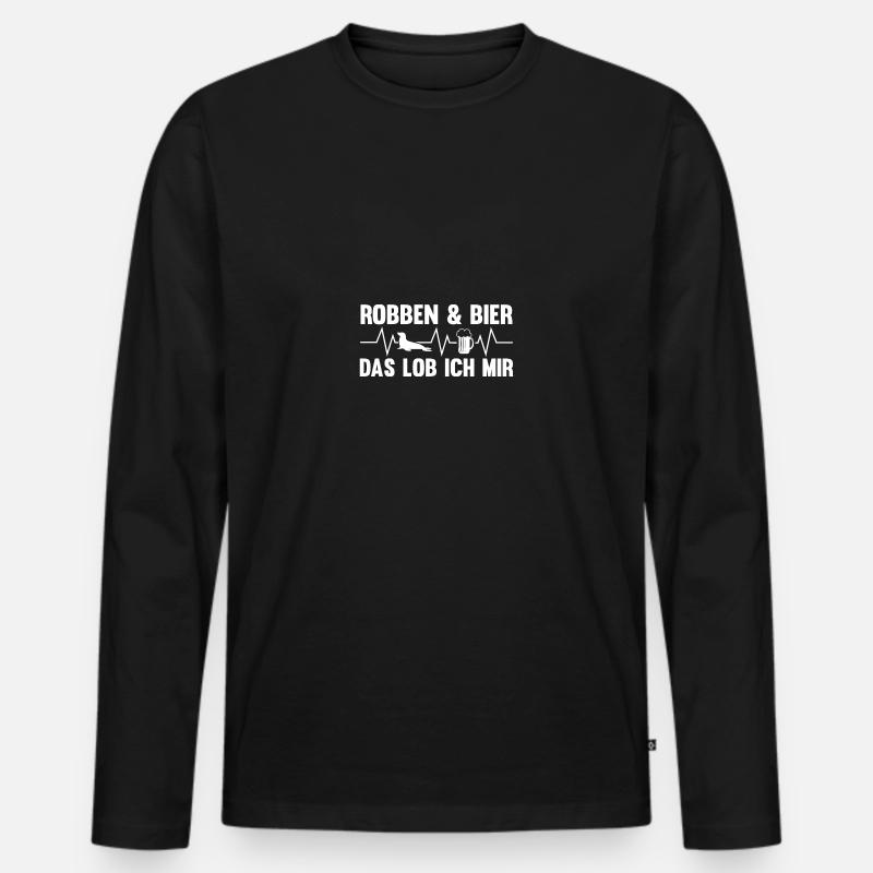 Seehund Seelöwe Robbe - Männer Premium Bio Langarmshirt - Schwarz