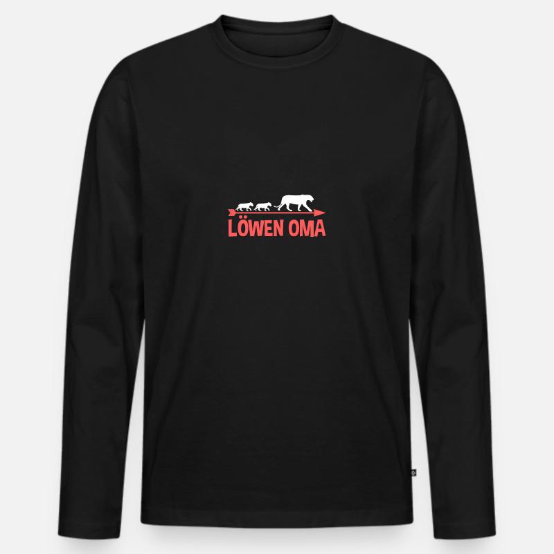 Großmutter Löwen Oma - Männer Premium Bio Langarmshirt - Schwarz
