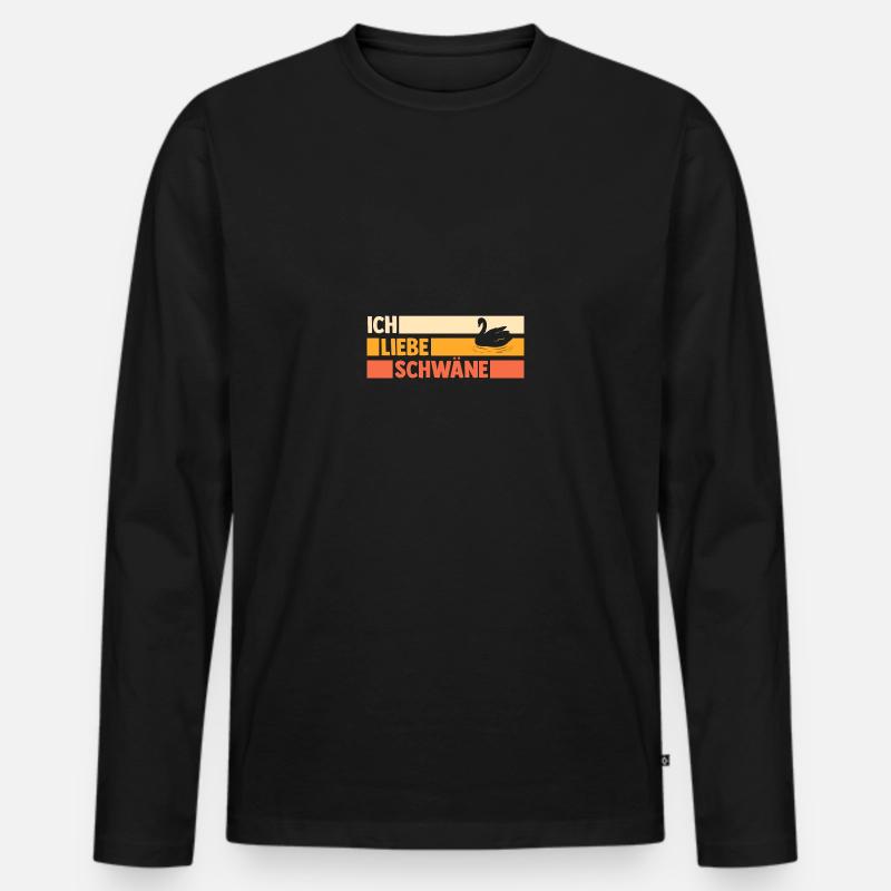 Schwan - Männer Premium Bio Langarmshirt - Schwarz