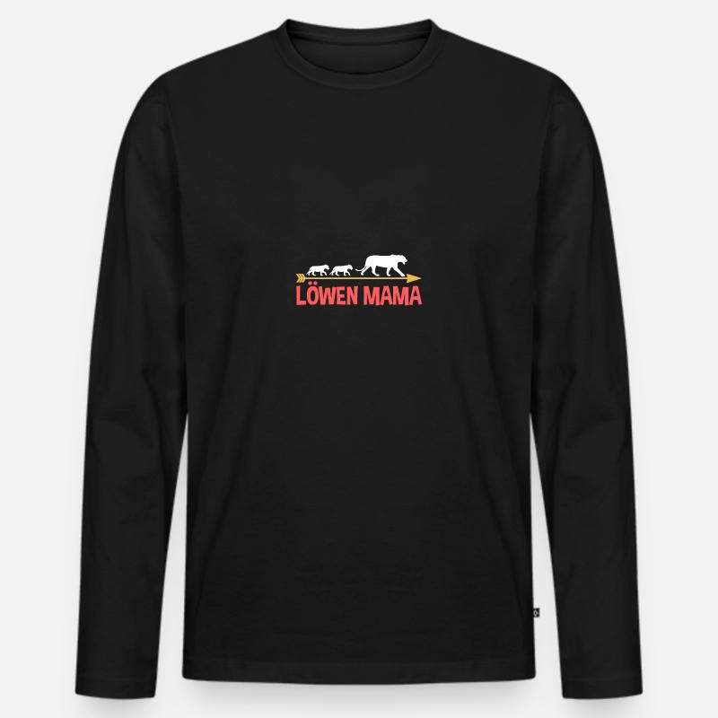 Mutter Löwen Mama - Männer Premium Bio Langarmshirt - Schwarz