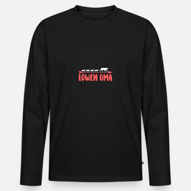 Großmutter Löwen Oma - Männer Premium Bio Langarmshirt - Schwarz