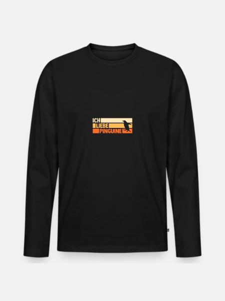 Tiermotiv Pinguin - Männer Premium Bio Langarmshirt - Schwarz