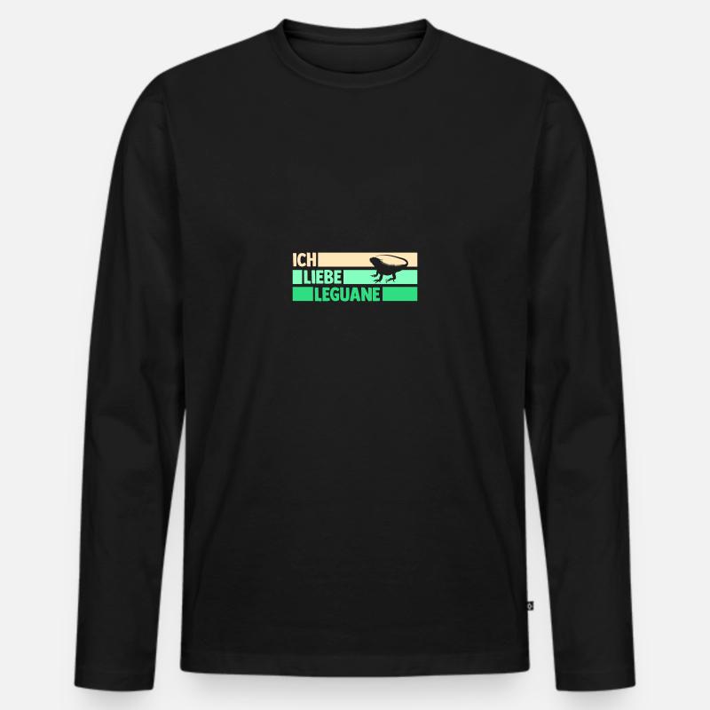 Ich Liebe Leguane - Männer Premium Bio Langarmshirt - Schwarz