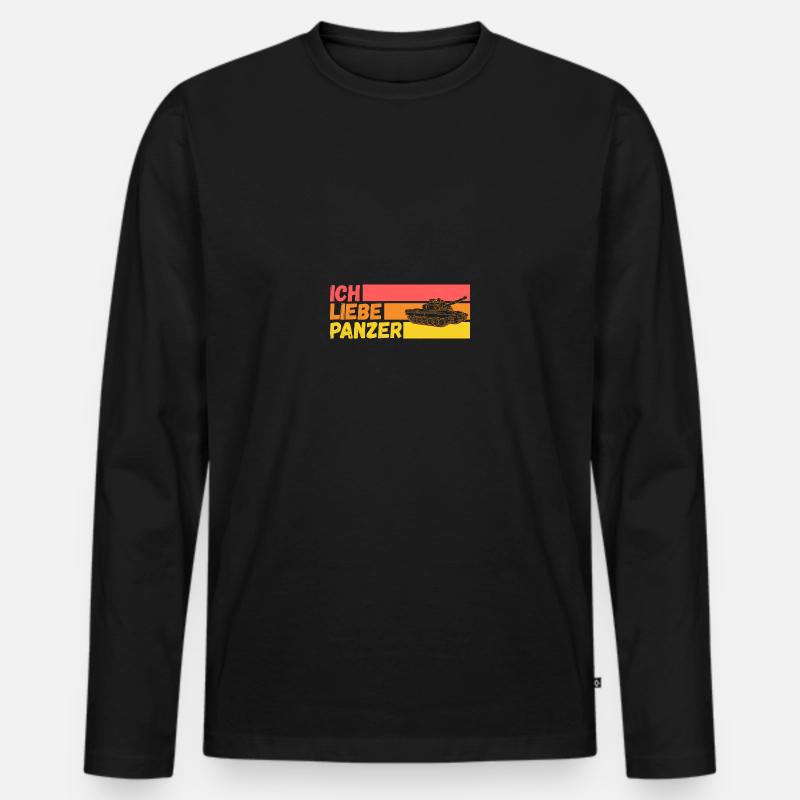 Panzerfahrer Soldat Panzer - Männer Premium Bio Langarmshirt - Schwarz
