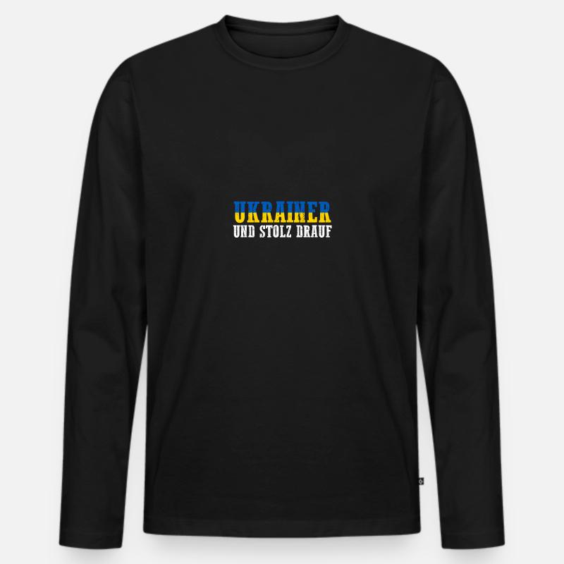 Ukrainer Ukraine - Männer Premium Bio Langarmshirt - Schwarz