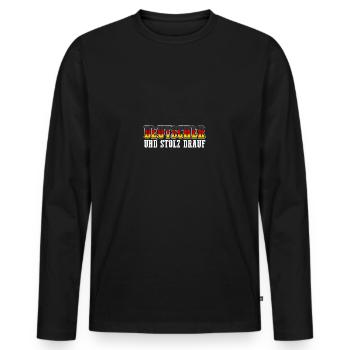 Deutscher Deutsch Deutschland - Männer Premium Bio Langarmshirt - Schwarz - Vorne - Nico (187cm)