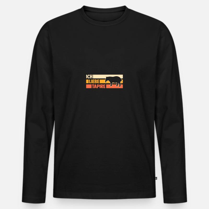 Tapir - Männer Premium Bio Langarmshirt - Schwarz