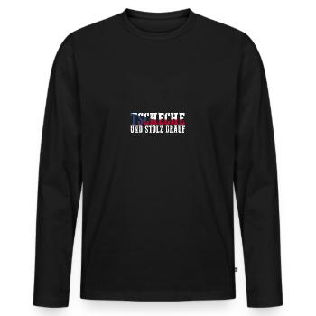 Tchèques République tchèque - T-shirt manches longues Premium bio Homme - noir - Devant - Nico (187cm)