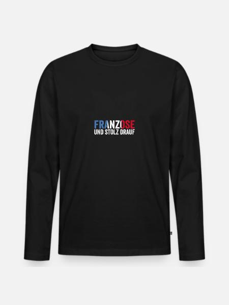 French French France - Men's Premium Organic Long Sleeve Shirt - black