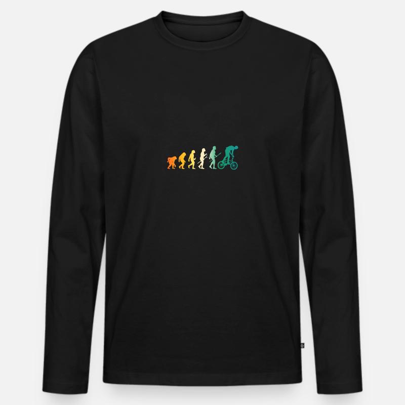 Fahrrad Evolution Mountainbike - Männer Premium Bio Langarmshirt - Schwarz