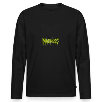La folie règne sur le monde Motivation Espoir - T-shirt manches longues Premium bio Homme - noir - Devant - Nico (187cm)