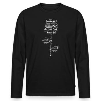 Femme russe Vie heureuse Femmes russes Russie - T-shirt manches longues Premium bio Homme - noir - Devant - Nico (187cm)
