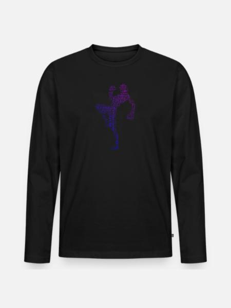 Kickboxing Kickboxer Femmes Boxe Kickboxing - T-shirt manches longues Premium bio Homme - noir