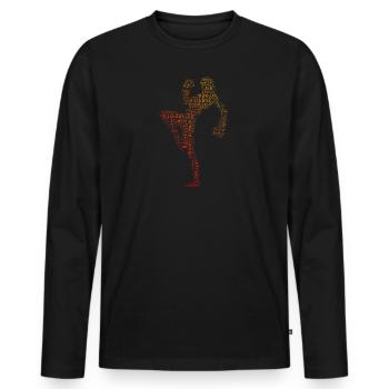 Kickboxen Kickbox Kickboxer Boxing Herren - Männer Premium Bio Langarmshirt - Schwarz - Vorne - Nico (187cm)