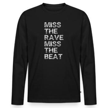 rave - Men's Premium Organic Long Sleeve Shirt - black - Front - Nico (187cm)
