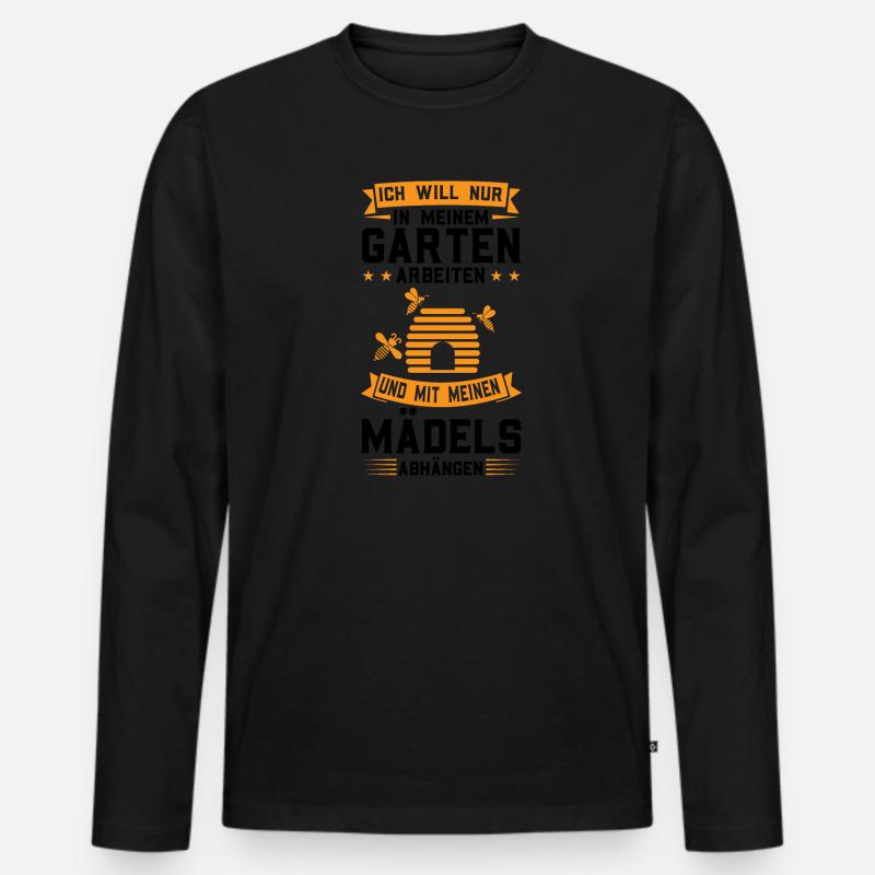 Imker Bienen Honig Geschenk - Männer Premium Bio Langarmshirt - Schwarz