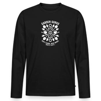 Garten Gurus: Schmutzige Hände, Weiser Verstand - T-shirt manches longues Premium bio Homme - noir - Devant - Nico (187cm)