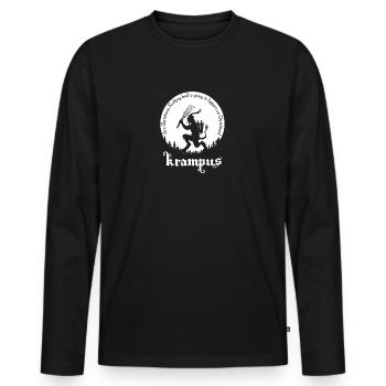 Krampus Christmas funny phrase christmas - Men's Premium Organic Long Sleeve Shirt - black - Front - Nico (187cm)