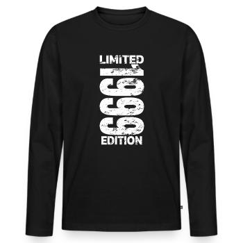 Anniversaire Vintage 1999 Édition Limitée Dicton - T-shirt manches longues Premium bio Homme - noir - Devant - Nico (187cm)
