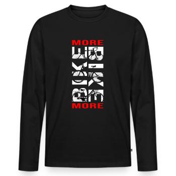Vélo Vélo Route Vélo Chaîne de vélo « vélo plus » - T-shirt manches longues Premium bio Homme - noir - Devant - Nico (187cm)