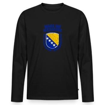 Bosnie-Herzégovine - T-shirt manches longues Premium bio Homme - noir - Devant - Nico (187cm)