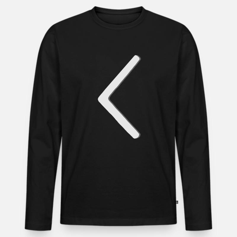 Futhark Runenalphabet Kaunaz - Männer Premium Bio Langarmshirt - Schwarz