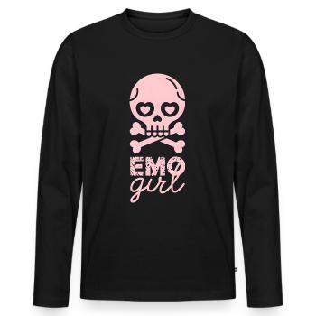 Fille emo ! - T-shirt manches longues Premium bio Homme - noir - Devant - Nico (187cm)
