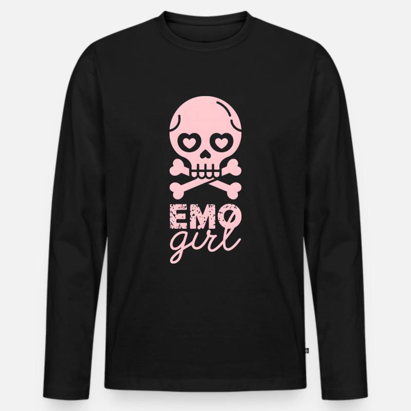 Emo Girl! - Männer Premium Bio Langarmshirt - Schwarz