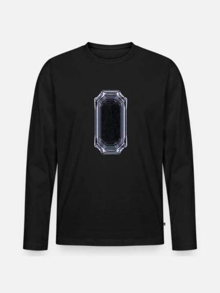 Mysterious Crystal - Black & White - Men's Premium Organic Long Sleeve Shirt - black