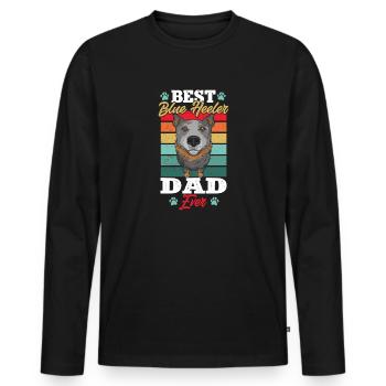 Bouvier australien Red Blue Heeler - T-shirt manches longues Premium bio Homme - noir - Devant - Nico (187cm)