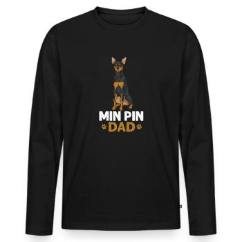 Miniature Pinscher Rehpinscher Min Pin Dog - Men's Premium Organic Long Sleeve Shirt - black - Front - Nico (187cm)