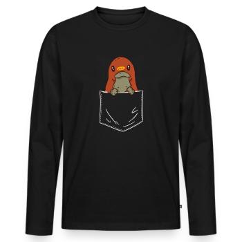 Platypus Schnabeltier - Männer Premium Bio Langarmshirt - Schwarz - Vorne - Nico (187cm)