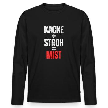 Poop + straw = dung - Men's Premium Organic Long Sleeve Shirt - black - Front - Nico (187cm)