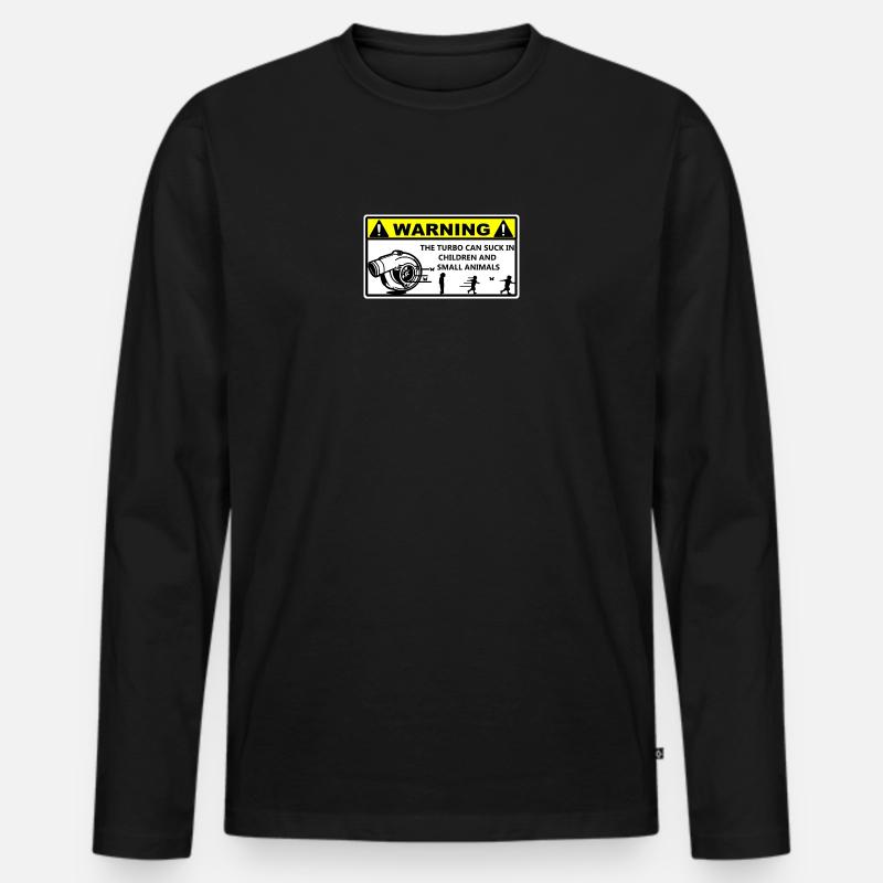 Turbowarnung - Männer Premium Bio Langarmshirt - Schwarz