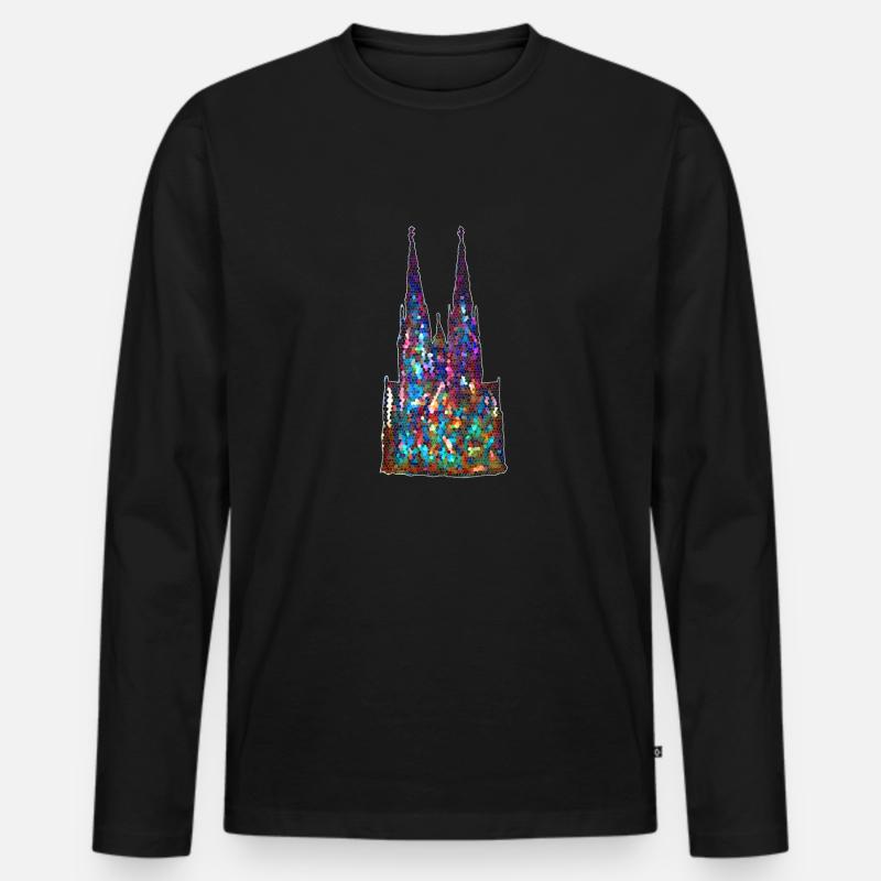 Kölner Dom - Cologne Cathedral - Männer Premium Bio Langarmshirt - Schwarz