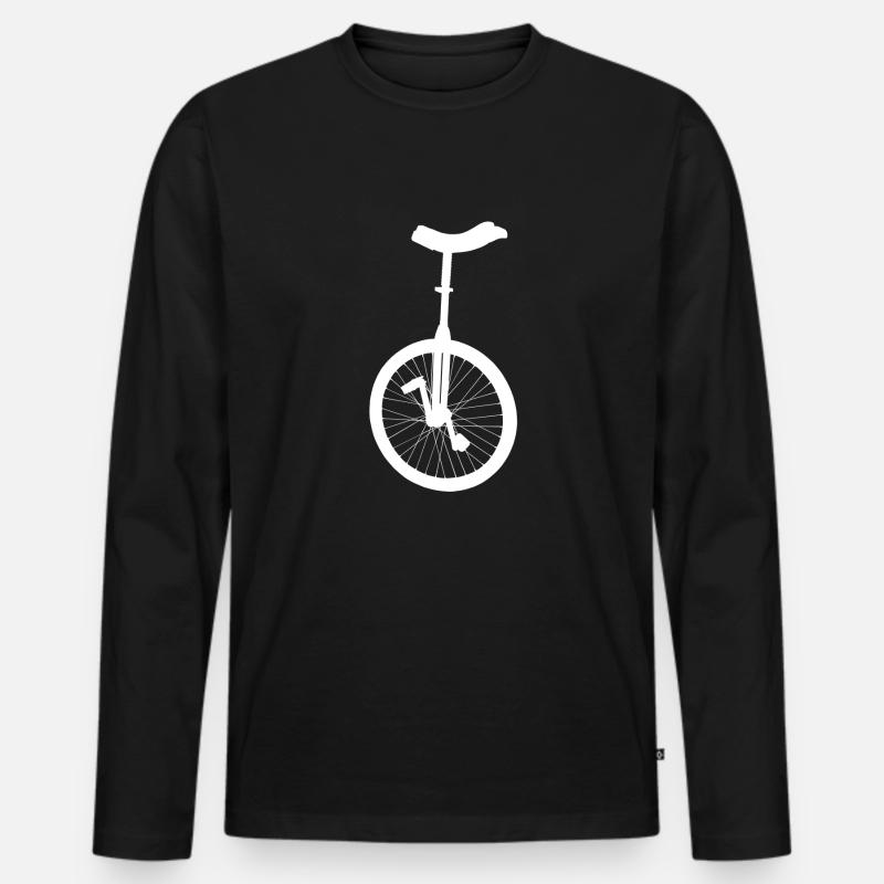 Einrad - Männer Premium Bio Langarmshirt - Schwarz