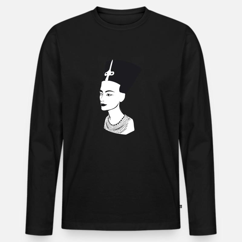 Cleopatra Egypt ancient - Männer Premium Bio Langarmshirt - Schwarz