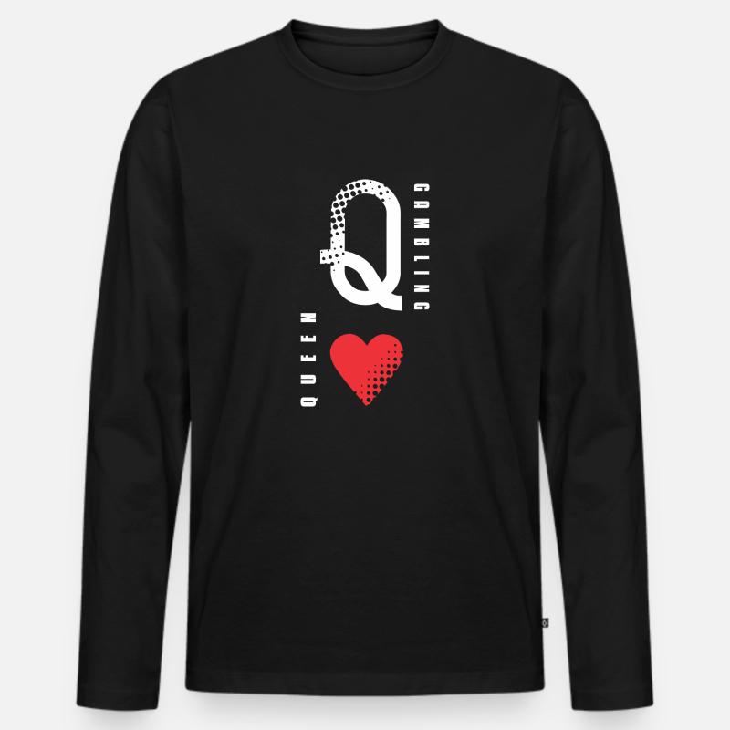 Poker - Männer Premium Bio Langarmshirt - Schwarz